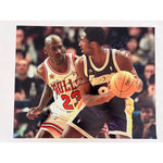 Load image into Gallery viewer, Michael Jordan Chicago Bulls and Kobe Bryant Los Angeles Lakers 16x20 photograph signed with proof
