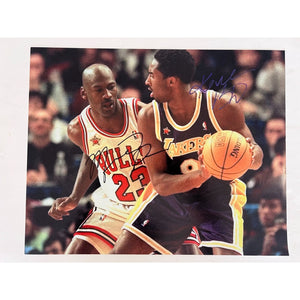 Michael Jordan Chicago Bulls and Kobe Bryant Los Angeles Lakers 16x20 photograph signed with proof