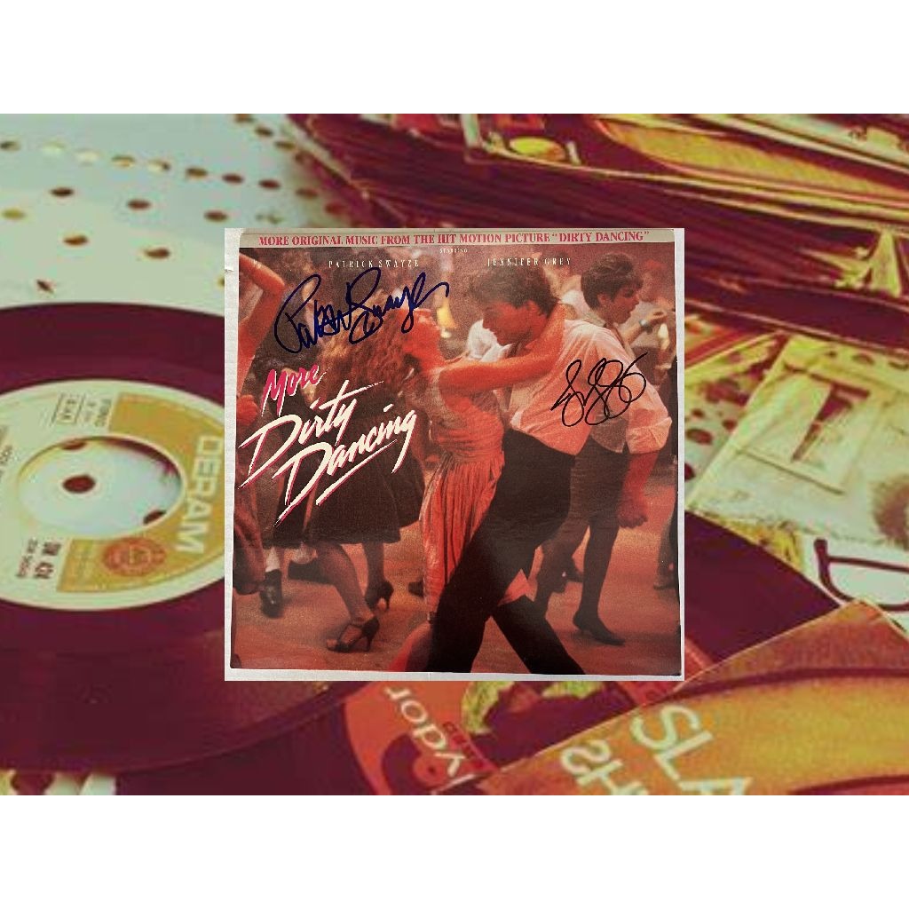 Dirty Dancing original movie soundtrack LP Pat Swayze and Jennifer Leigh signed with proof