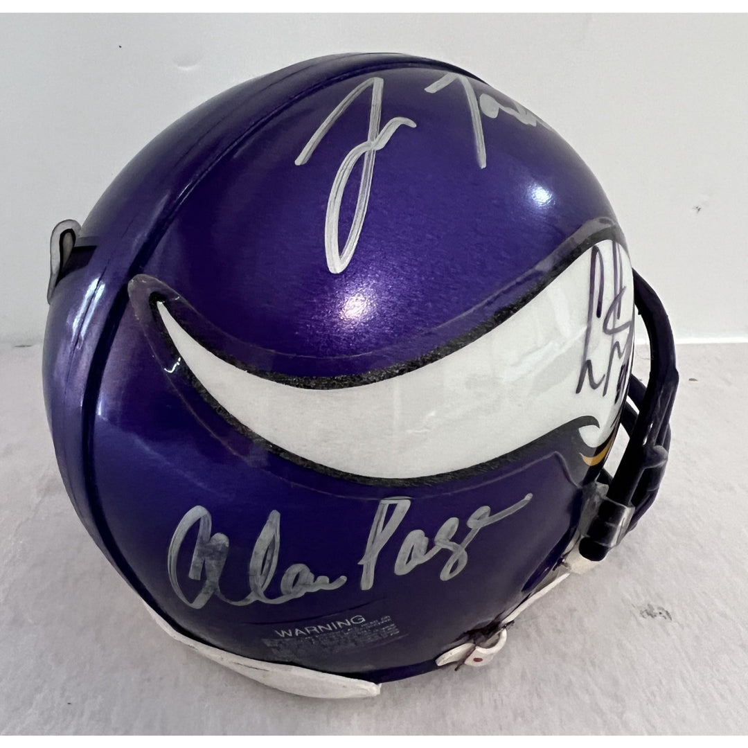 Minnesota Vikings Allen Page Chris Carter Fran Tarkenton mini helmet signed