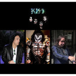 Load image into Gallery viewer, Kiss Gene Simmons Ace Frehley, Peter Criss, Paul Stanley AX bass guitar signed and framed 22x47 with proof
