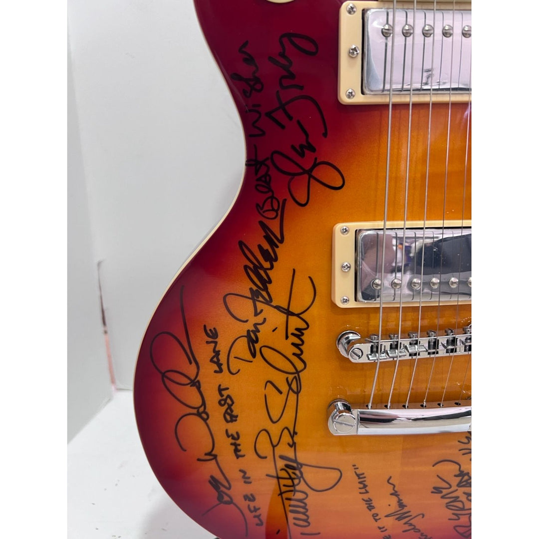 Don Henley Glen Frey Joe Walsh Timothy B. Schmidt Randy Meisner, Bernie Leadon Don Felder vintage cherry les paul style electric guitar sign