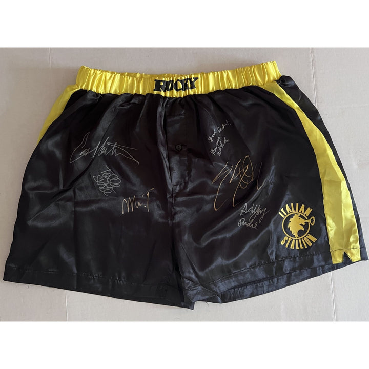 Sylvester Stallone Rocky Balboa boxing trunks with proof