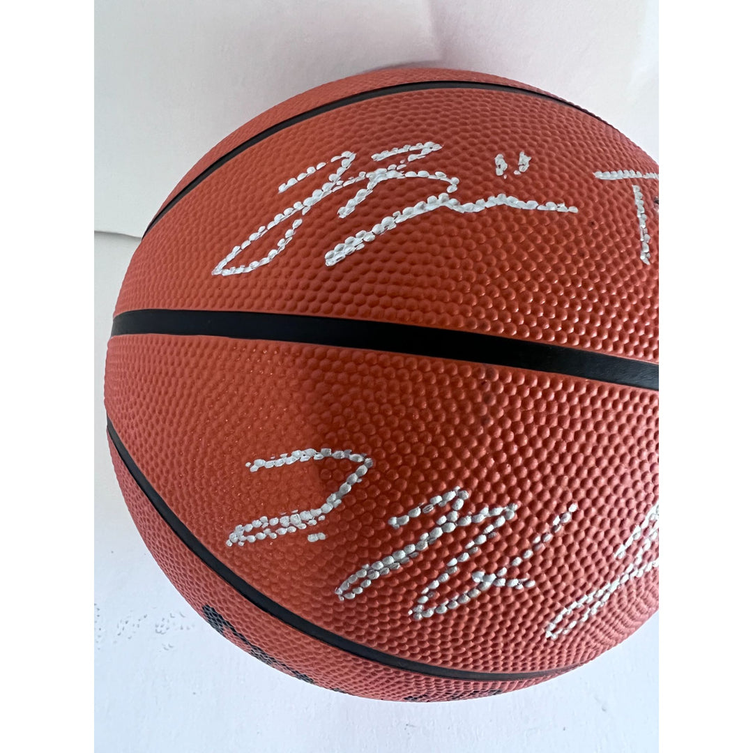 Nikola Jokic, Jamal Murray, Aaron Gordon, Michael Porter Jr, Mike Malone Denver Nuggets Spalding full size NBA basketball signed with proof