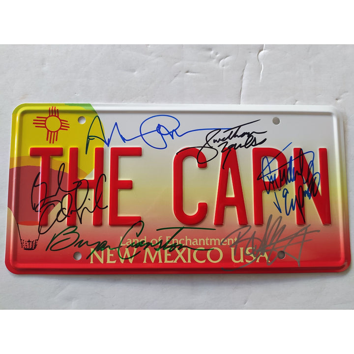 Breaking Bad Brian Cranston Walter White Aaron Paul Jonathan Banks Bob Odenkirk and Giancarlo Esposito authentic license plate signed