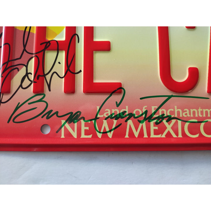 Breaking Bad Brian Cranston Walter White Aaron Paul Jonathan Banks Bob Odenkirk and Giancarlo Esposito authentic license plate signed