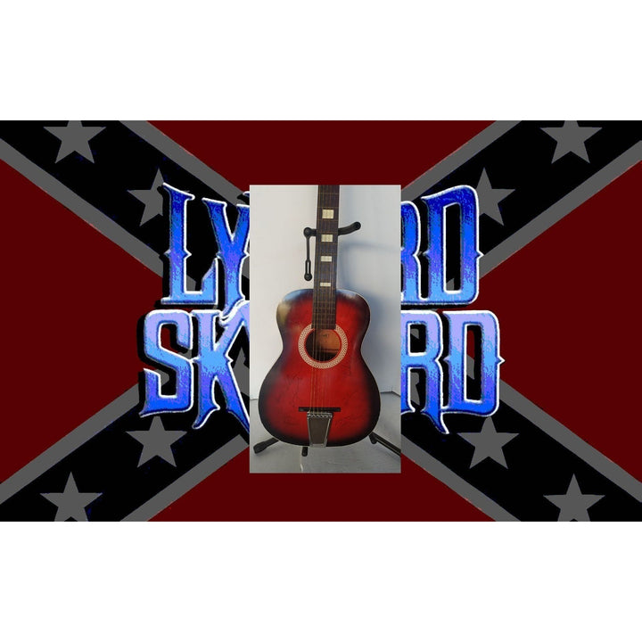 Lynyrd Skynyrd vintage full size acoustic guitar signed with proof Awesome Artifacts