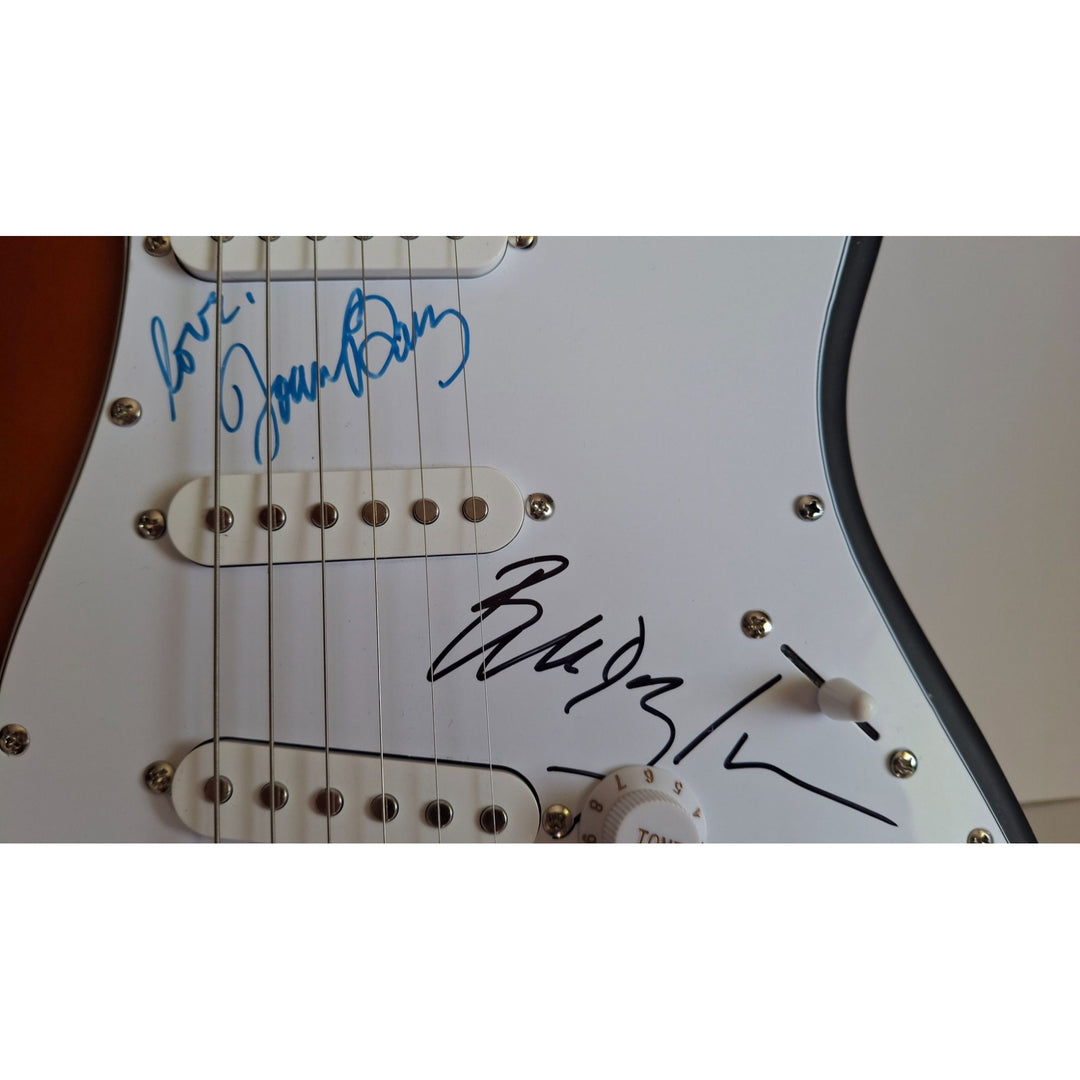 Bob Dylan and Joan Baez, authentic Fender Stratocaster electric guitar signed with proof