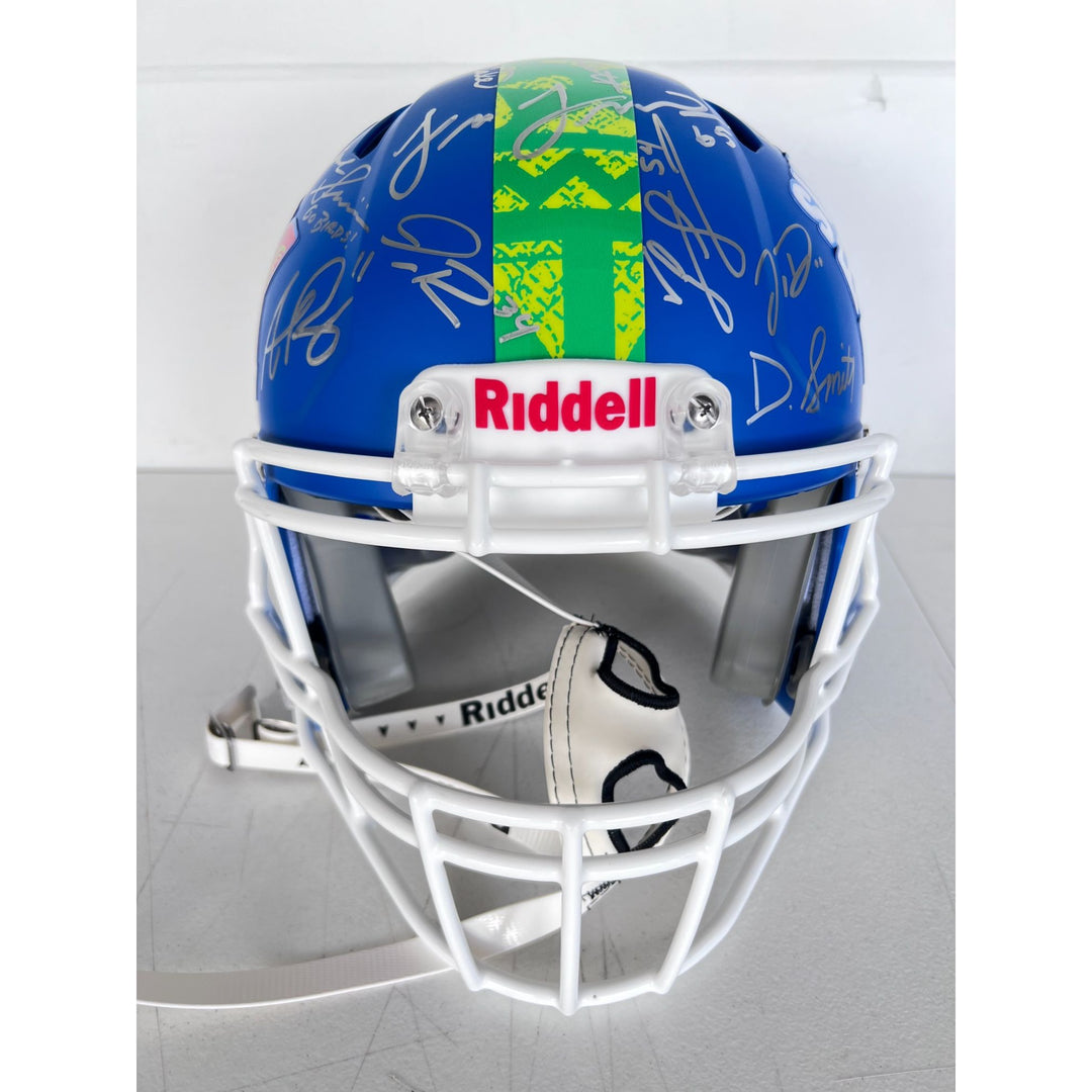 Super Bowl LIX 2025 Philadelphia Eagles pro game model helmet team signed with 40 plus signatures & signing proof .