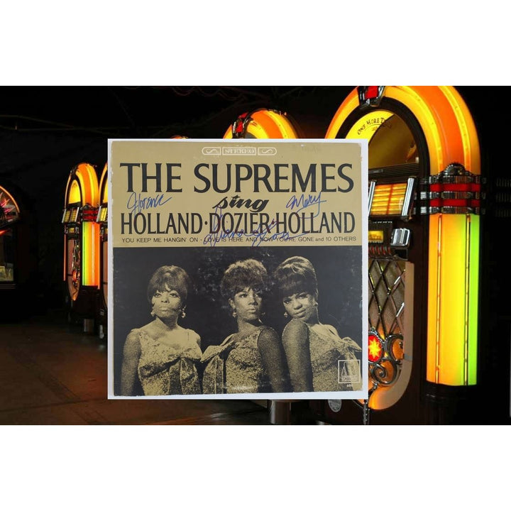 The Supremes Diana Ross, Mary Wilson and Florence Ballard original LP signed with proof