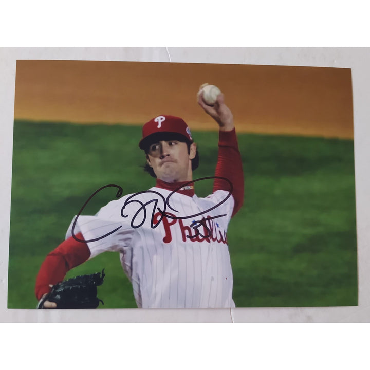 Cole Hamels, Philadelphia, Phillies, 2008, World Series, Champions, 5x7 photos, signed, with proof