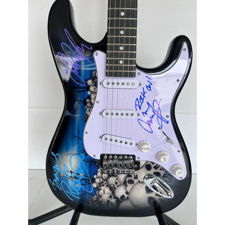 Led Zeppelin Jimmy Page Robert Plant John Paul Jones electric guitar signed with proof..
