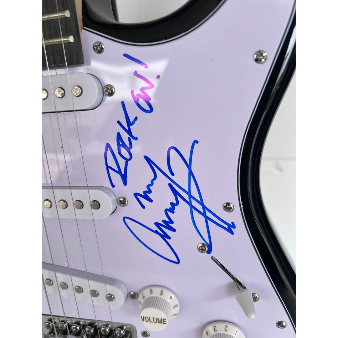 Led Zeppelin Jimmy Page Robert Plant John Paul Jones electric guitar signed with proof..