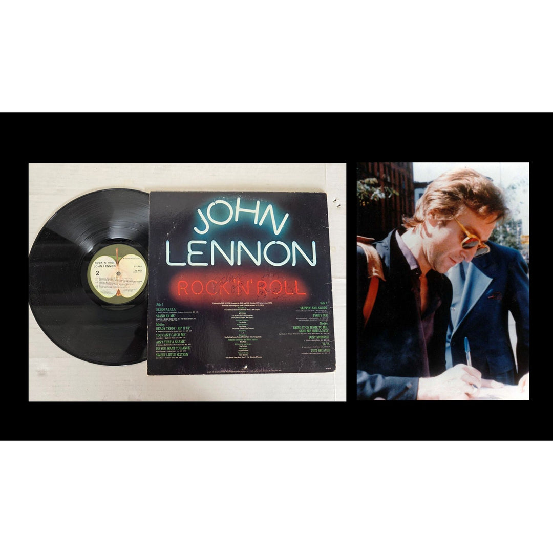 John Lennon ''Rock n Roll'' LP signed with proof.