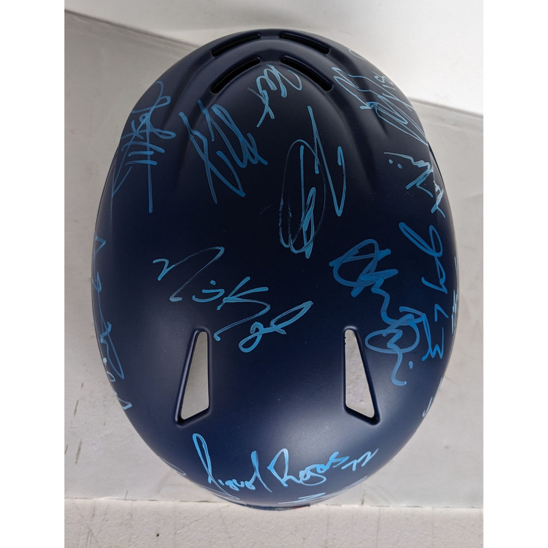 Los Angeles Dodgers World Series champs Shohei Ohtani Freddie Freeman Mookie Betts 2025 full size batting helmet team signed with proof.