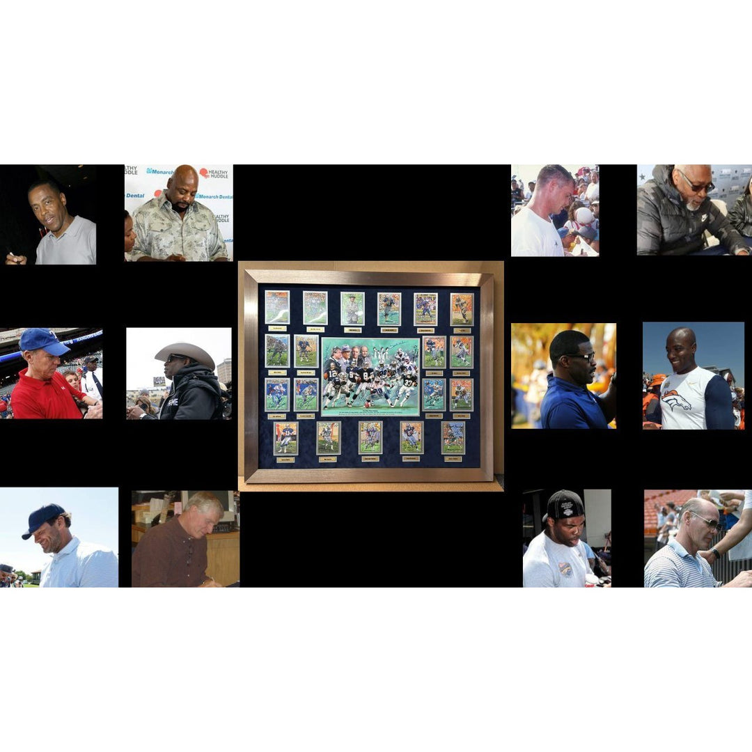 Dallas Cowboys All time greats (30) Roger Staubach Troy Aikman Tom Landry signed and framed with proof dims 43x51