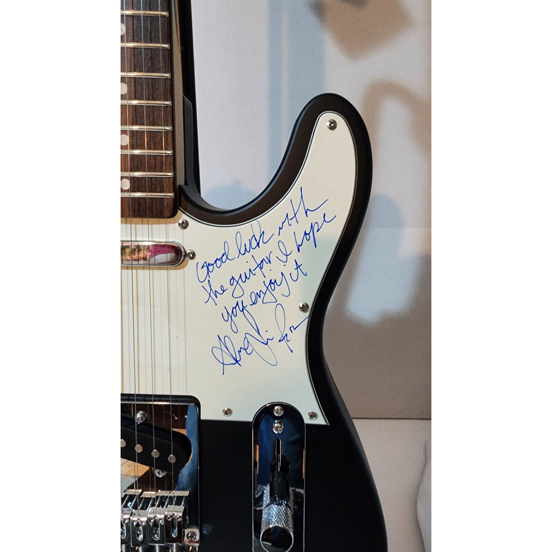 Neil Peart, Alex Lifeson, Geddy Lee Rush original Fender telecaster full size electric guitar signed with proof