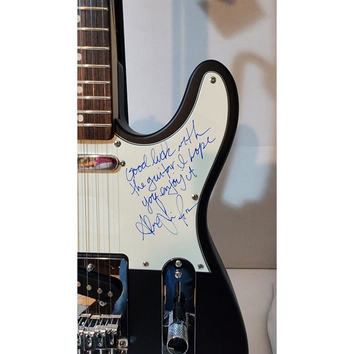Neil Peart, Alex Lifeson, Geddy Lee Rush original Fender telecaster full size electric guitar signed with proof