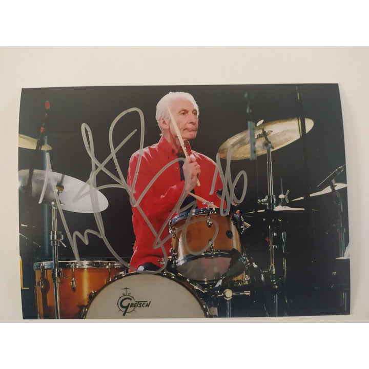 Charlie Watts Rolling Stones drummer 5x7 photo signed with proof