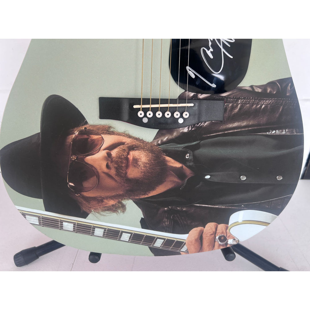 Hank Williams Jr. 39' Huntington Acoustic guitar signed with proof.