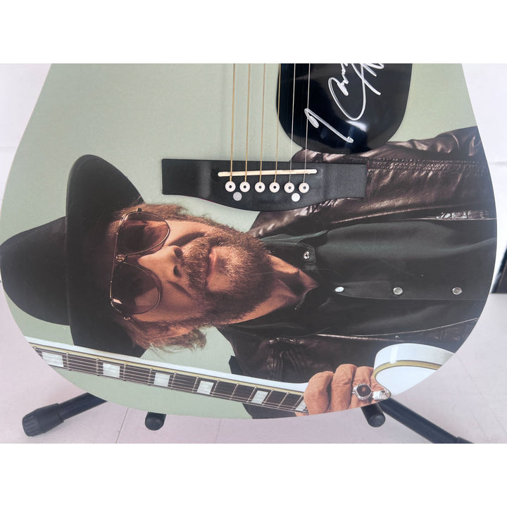 Hank Williams Jr. 39' Huntington Acoustic guitar signed with proof.