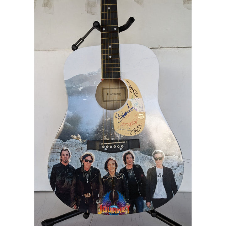 Journey Steve Perry, Neil Schon, Jonathan Cain, Gregg Rolie, Steve Augeri, Ross Valory, full size One of A Kind acoustic guitar signed
