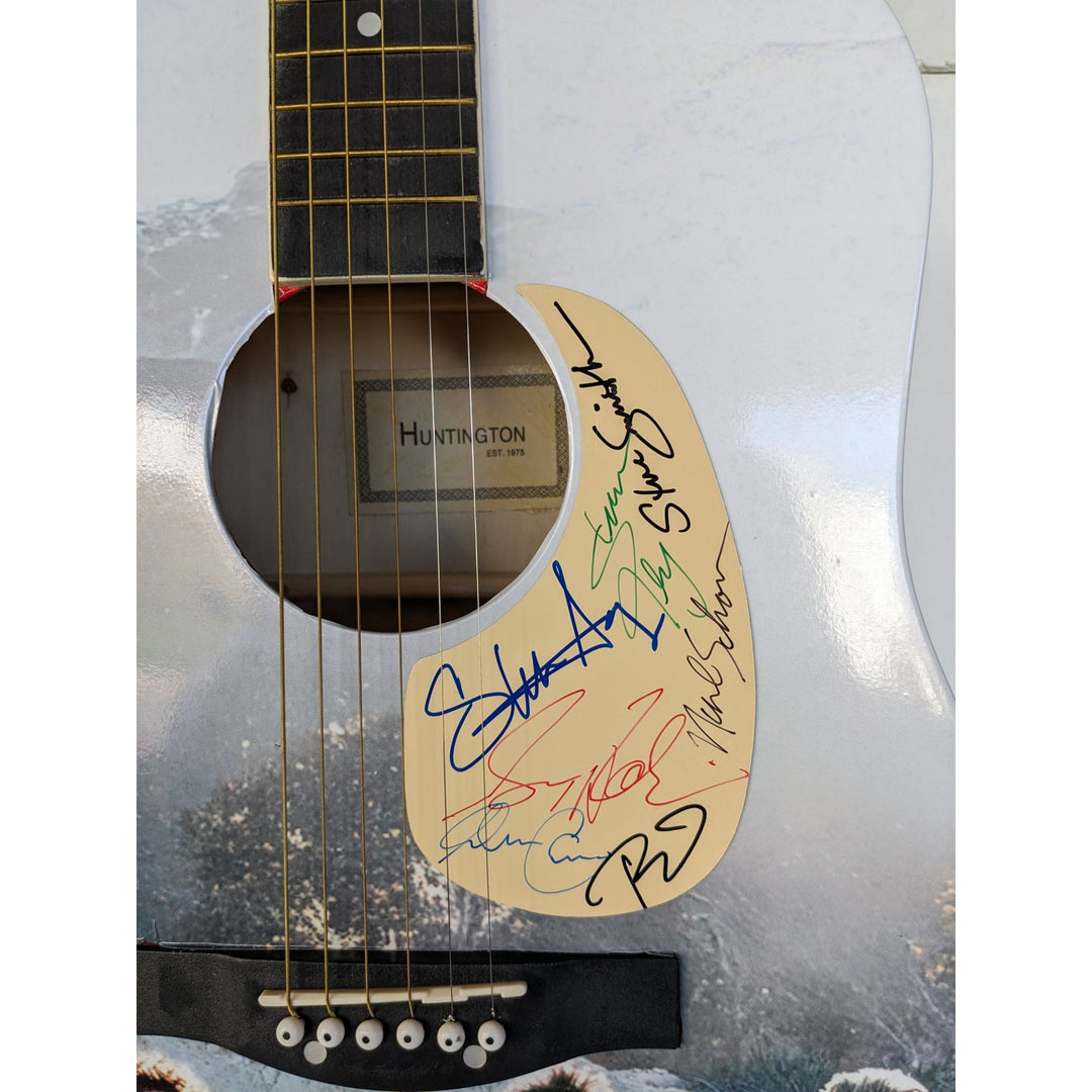 Journey Steve Perry, Neil Schon, Jonathan Cain, Gregg Rolie, Steve Augeri, Ross Valory, full size One of A Kind acoustic guitar signed