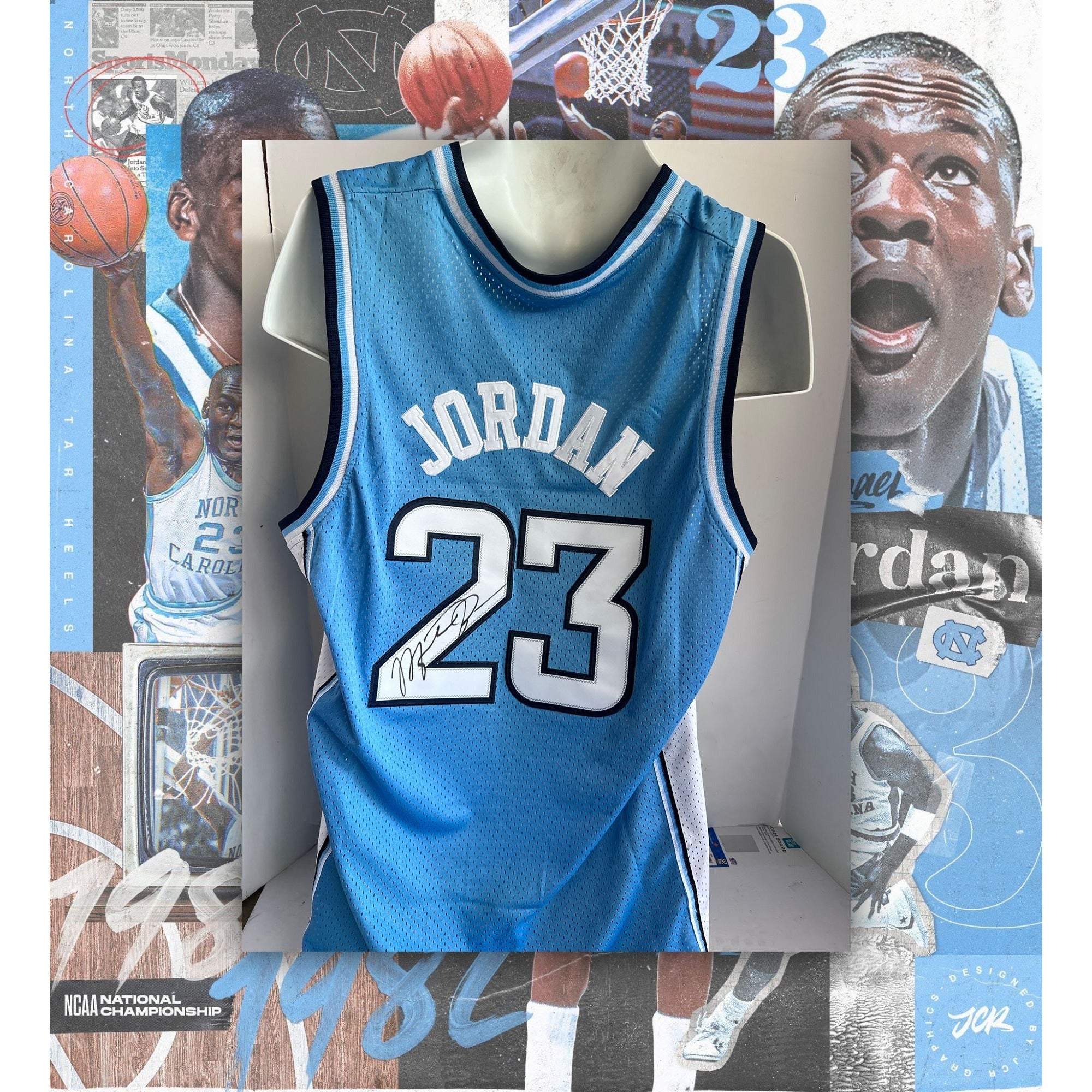 Michael Jordan North Carolina Tar Heels game model jersey signed with proof