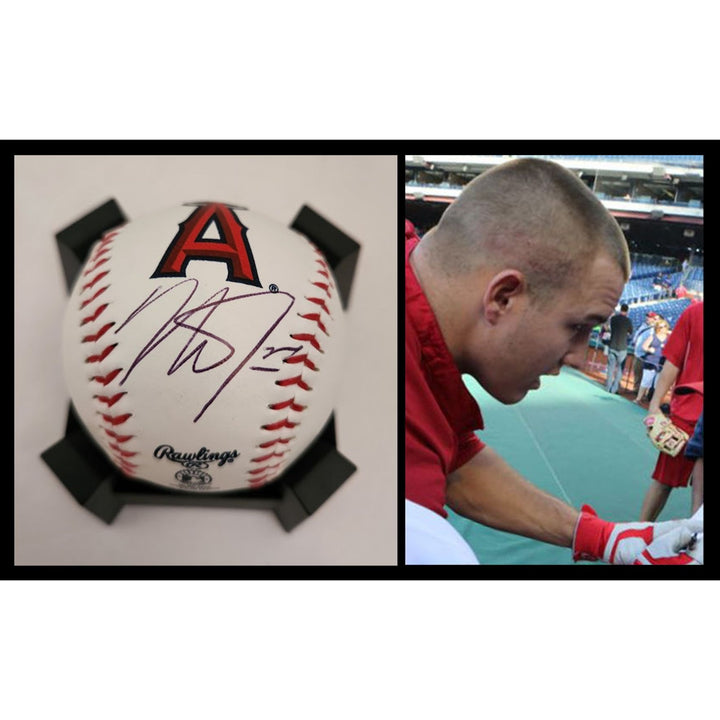 Mike Trout California Angels Rawlings Baseball signed with proof free acrylic display case