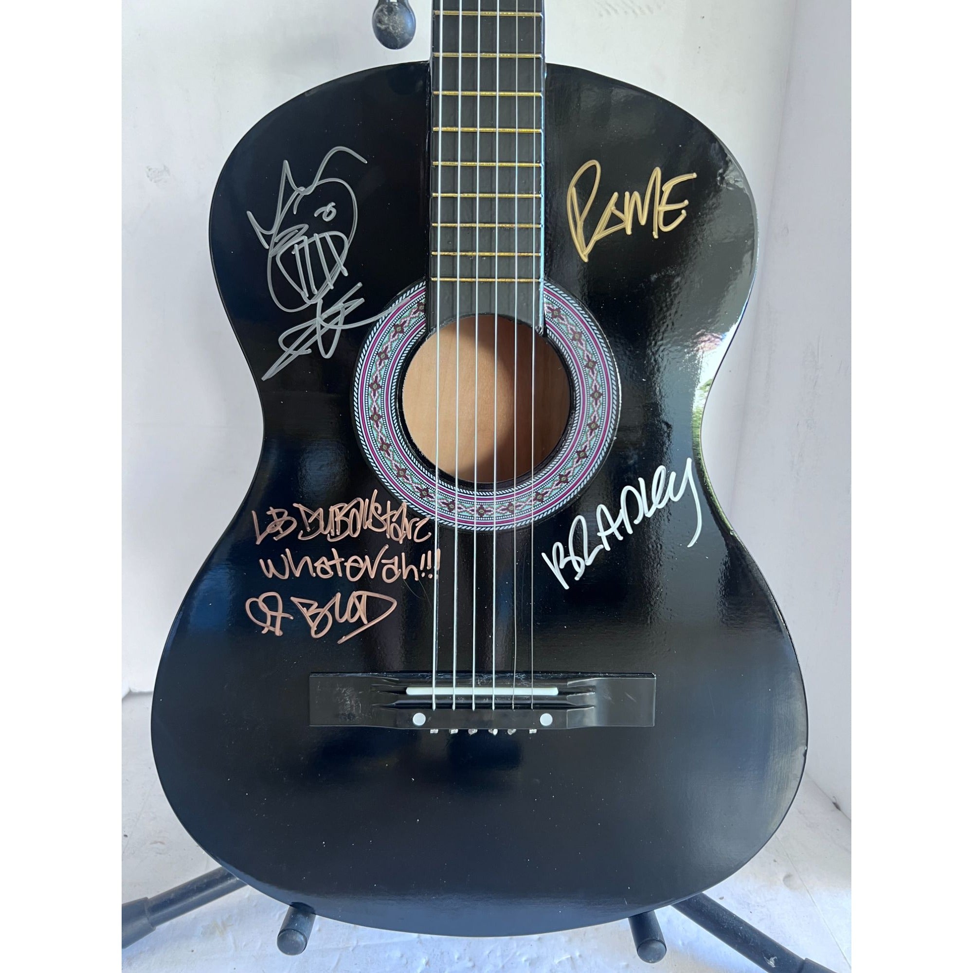 Sublime Bradley Nowell, Bud Gough, and Eric Wilson full size acoustic guitar signed