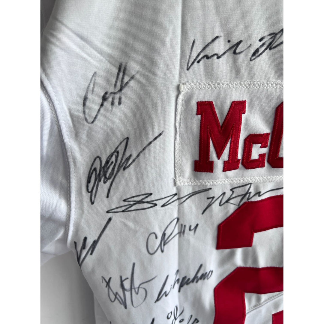 San Francisco 49ers 2023-24 Chrisian McCaffrey size xl game model  jersey team signed with proof