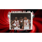 Load image into Gallery viewer, Chicago Bulls Michael Jordan and Scottie Pippen 16x20 photo signed with proof
