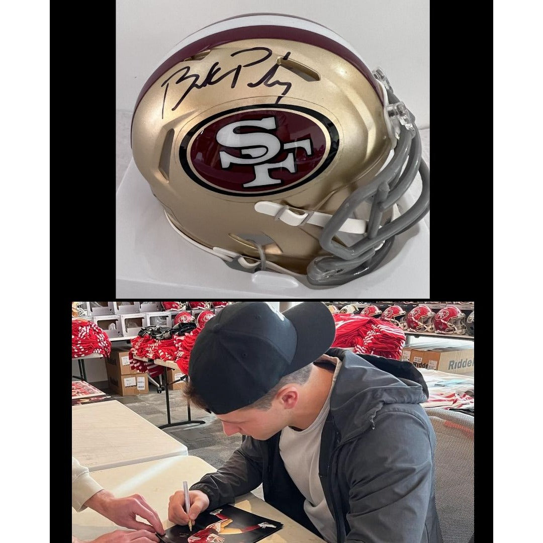 Brock Purdy San Francisco 49ers mini helmet signed with proof