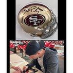 Load image into Gallery viewer, Brock Purdy San Francisco 49ers mini helmet signed with proof
