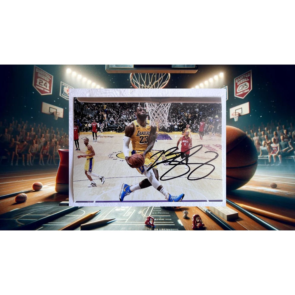 LeBron James 5 x 7 photo Los Angeles Lakers signed with proof