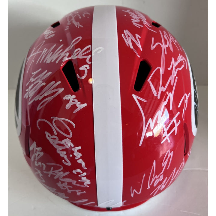 Georgia Bulldogs Stetson Bennett Kirby Smart Brock Bowers Georgia Bulldogs 2022-23 team signed Speed Riddell authentic