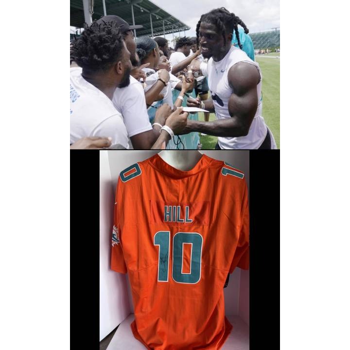 Tyreek Hill Miami Dolphins Nike size extra large game model jersey signed with proof