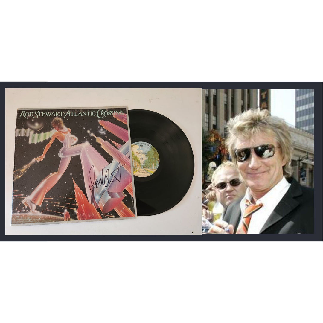 Rod Stewart Atlantic Crossing LP signed with proof