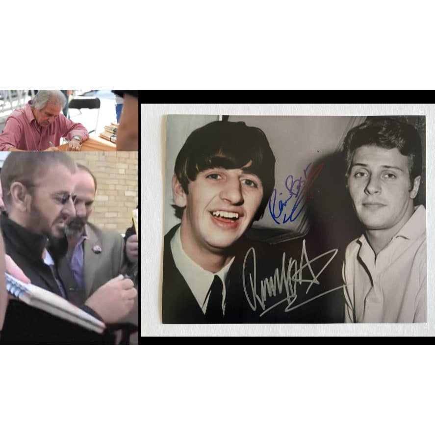 Pete Best Ringo Starr The Beatles 8x10 signed with proof