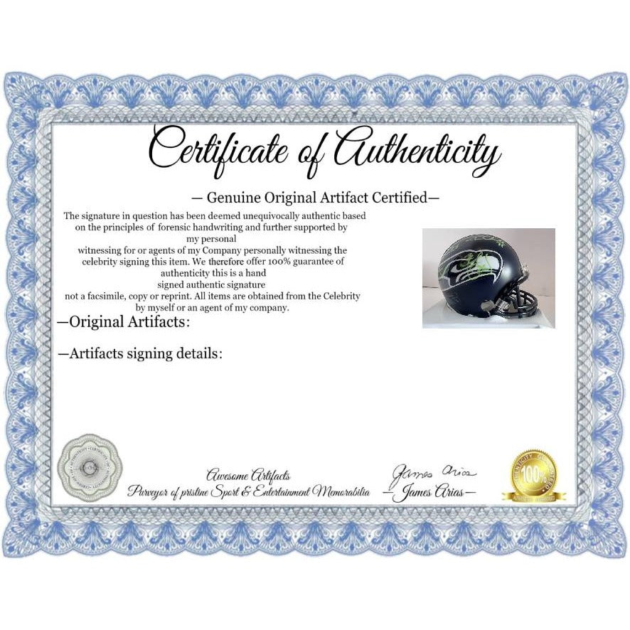 Seattle Seahawks Richard Sherman Kam Chancellor Riddell mini helmet signed with proof