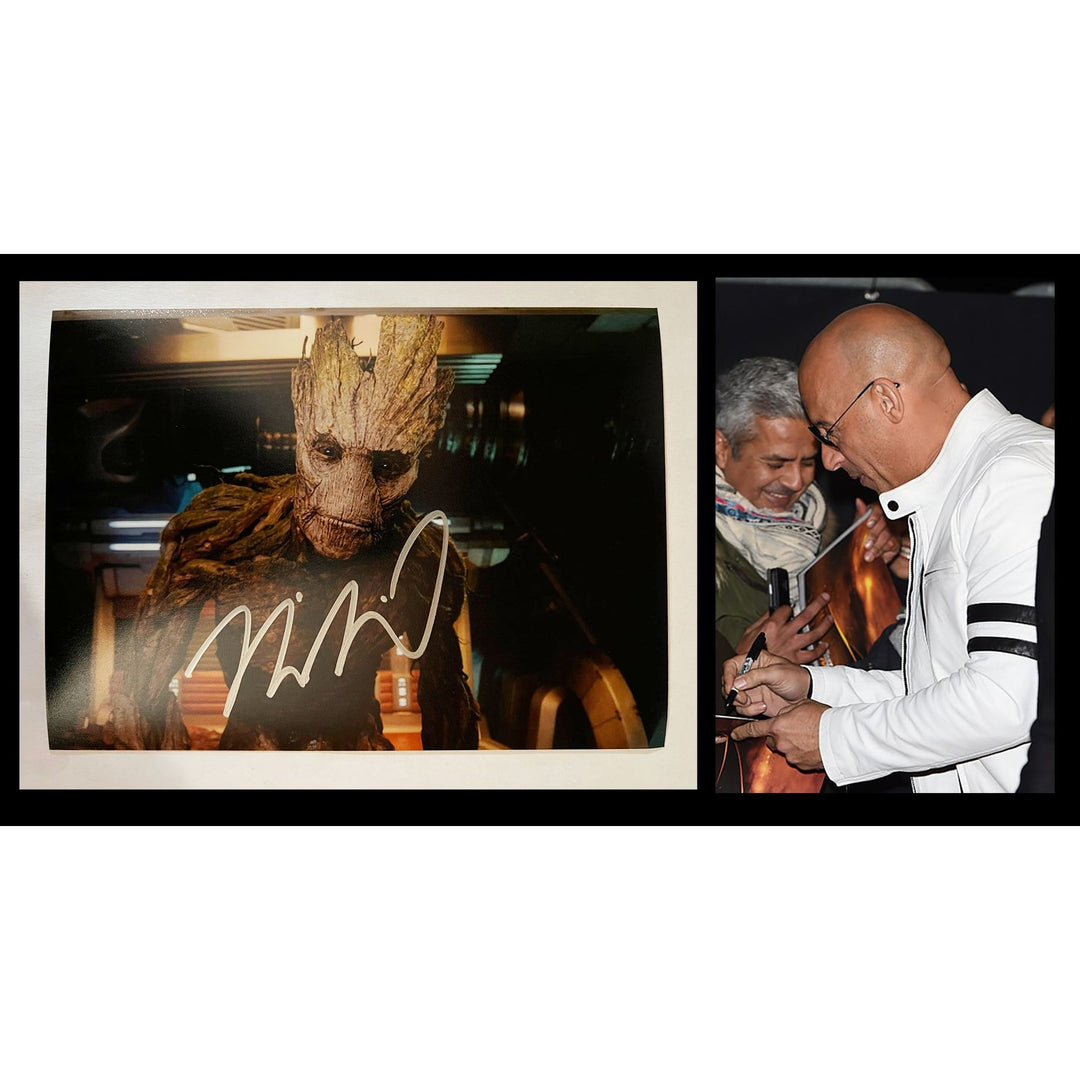 Vin Diesel Groot Guardians of the Galaxy 5x7 photo signed with proof