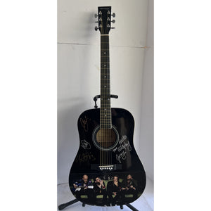 Coldplay Jonny Buckland Chris Martin Will Champion Guy Berryman  signed full size acoustic guitar with proof