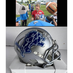 Jared Goff, Detroit Lions, mini helmet signed with proof