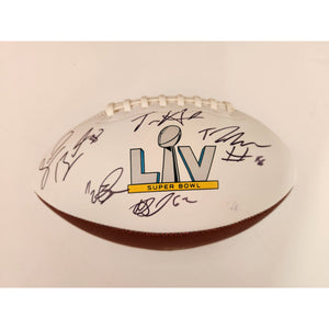 Tampa Bay Buccaneers Tom Brady Rob Gronkowski Super Bowl champions team sign football with proof