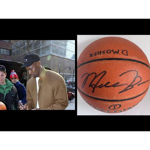 Michael Jordan NBA game basketball signed with proof and free display case