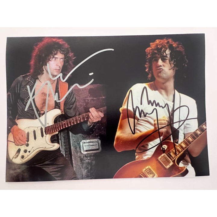 Jimmy Page Led Zeppelin Ritchie Blackmore Deep Purple 5x7 photo signed with proof