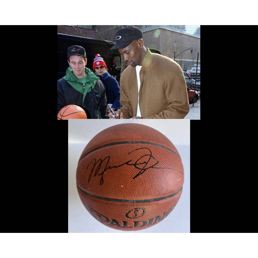 Michael Jordan David Stern Spalding NBA basketball signed with proof