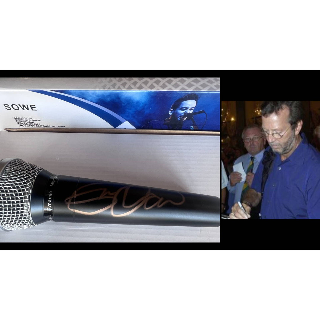 Eric Clapton microphone signed with proof