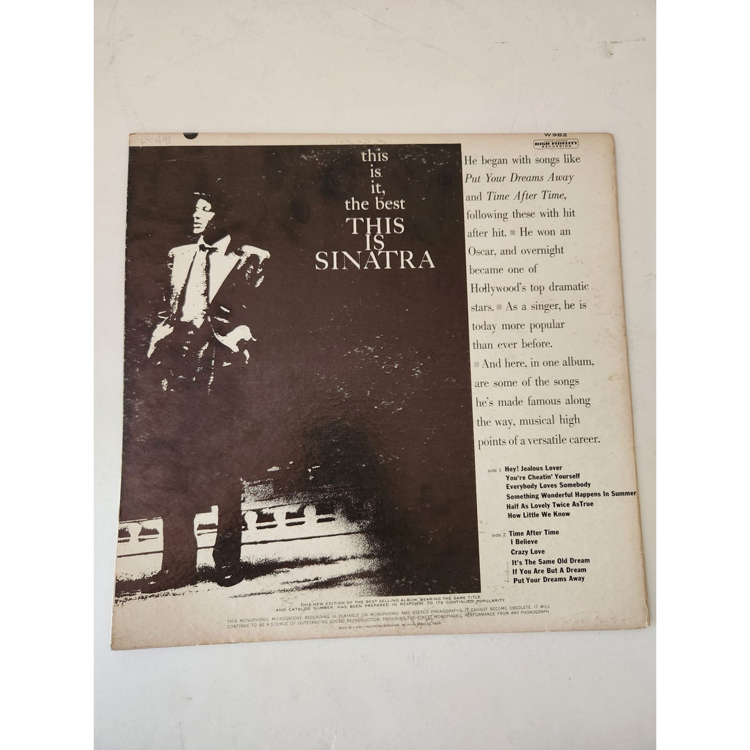 Frank Sinatra this is Sinatra Volume 2 LP signed