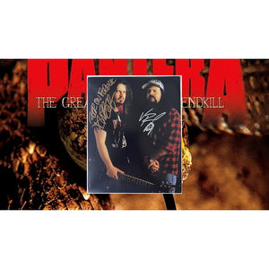 Pantera Dimebag Darrell Abbott, Vinnie Paul 8x10 photo signed with proof